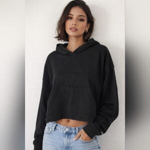 Fabletics/ Slightly Cropped Oversized Black Hoodie/ Size US M